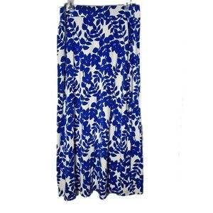 Boden Resort Blue and White Maxi Skirt